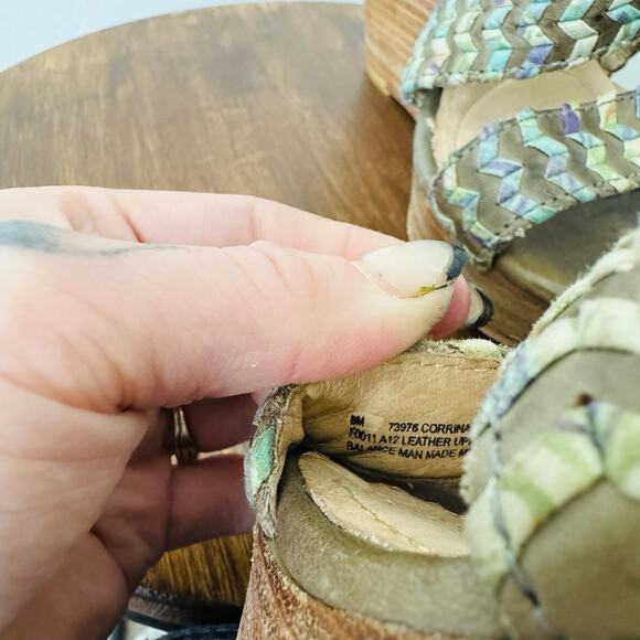 Frye Corrina Whipstitch Ankle Wrap Wedge Sandal Women’s Size 8 - Picture 9 of 10